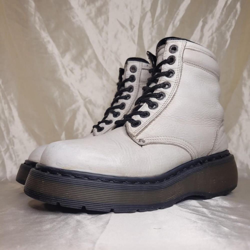 Dr. Martens vintage 90s era 8459/97 white leather platform boots